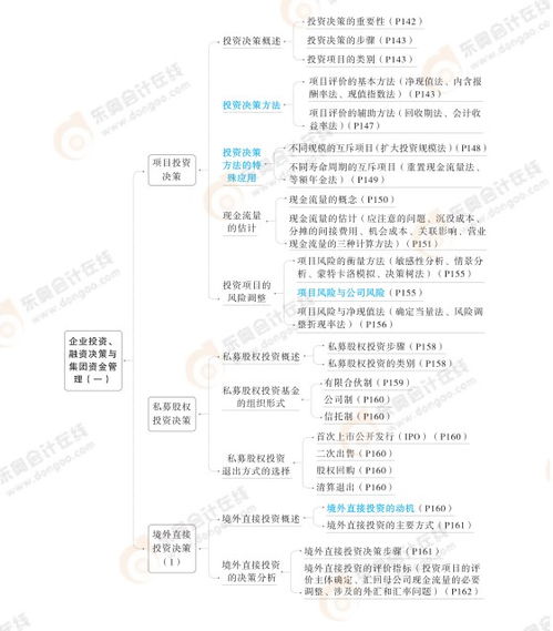 2024高級會計實務思維導圖第四章 企業投資 融資決策與集團資金管理